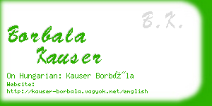 borbala kauser business card